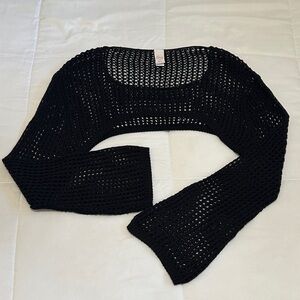 Elegant Black Open-Knit Women's Shrug